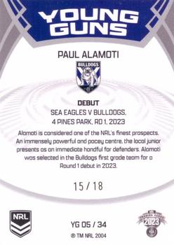 2023 NRL Traders Elite - Young Guns Priority #YG05 Paul Alamoti Back
